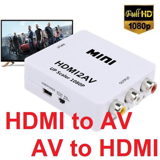 HDMI2AV AV2HDMI HDMI To AV AV to HDMI 1080P RCA CVBS Converter Minibox - HDMI to AV