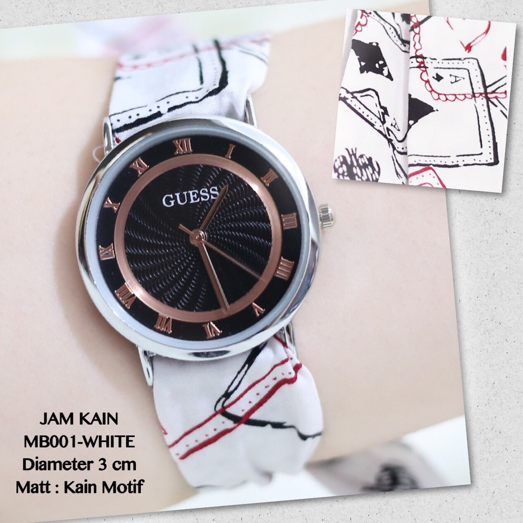 Jam tangan wanita guess tali kain PITA fashion terlaris MB001