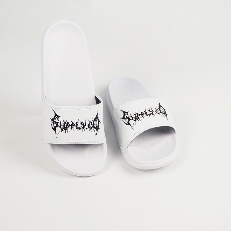 (TREN TERBARU) [ WHITE SERIES ] Sandal slop / Sandal Slide / sendal slide slippers  Footwear origina