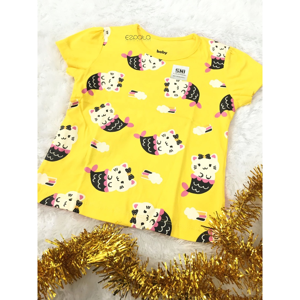 Ezpata Baju Bayi Perempuan SNI Usia 2 tahun Lengan Pendek Motif Lucu Bahan Katun Lembut