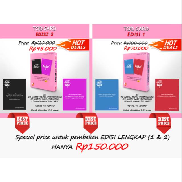 Truth Or Dare Game Card Kekinian Edisi Lengkap 1 2 Koin Harga Lebih Hemat Hanya 130rb Shopee Indonesia