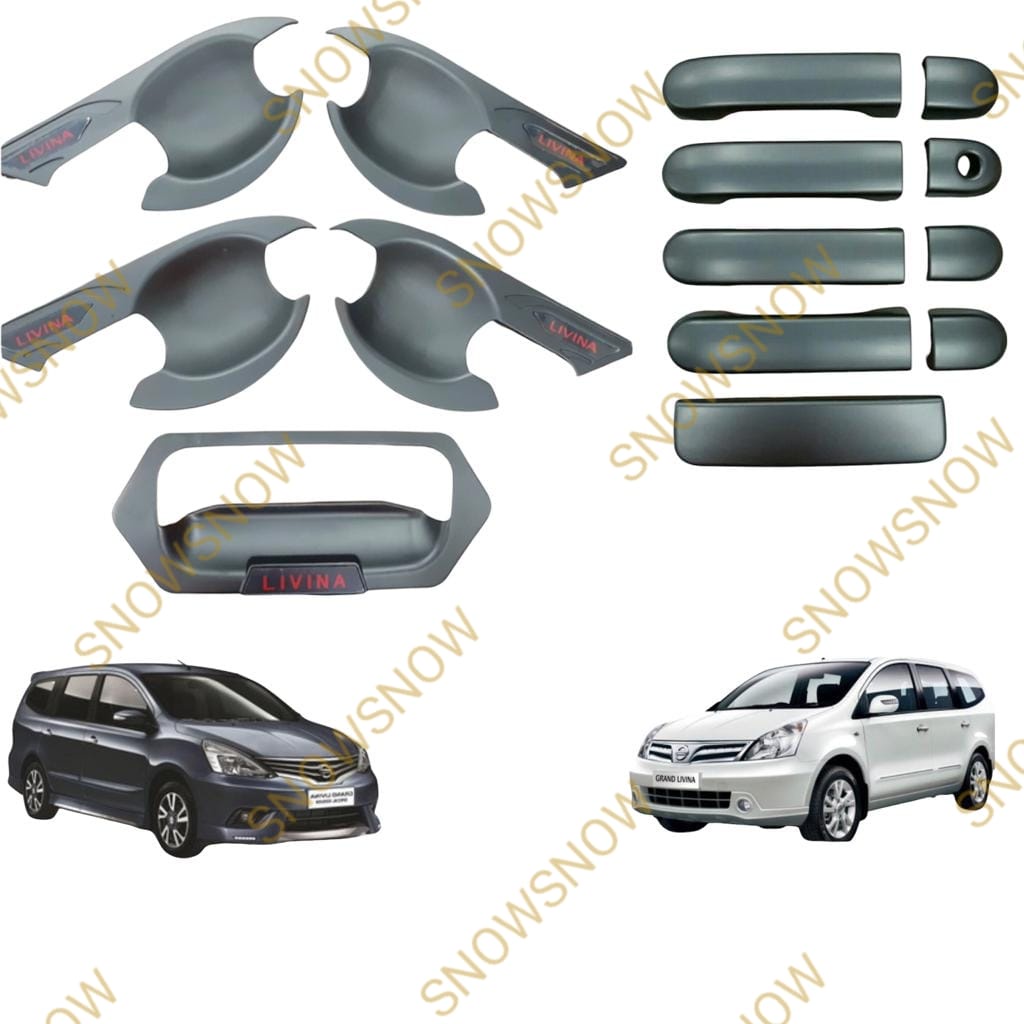 Paket Outer Handle Cover Nissan Grand Livina Hitam Chrome