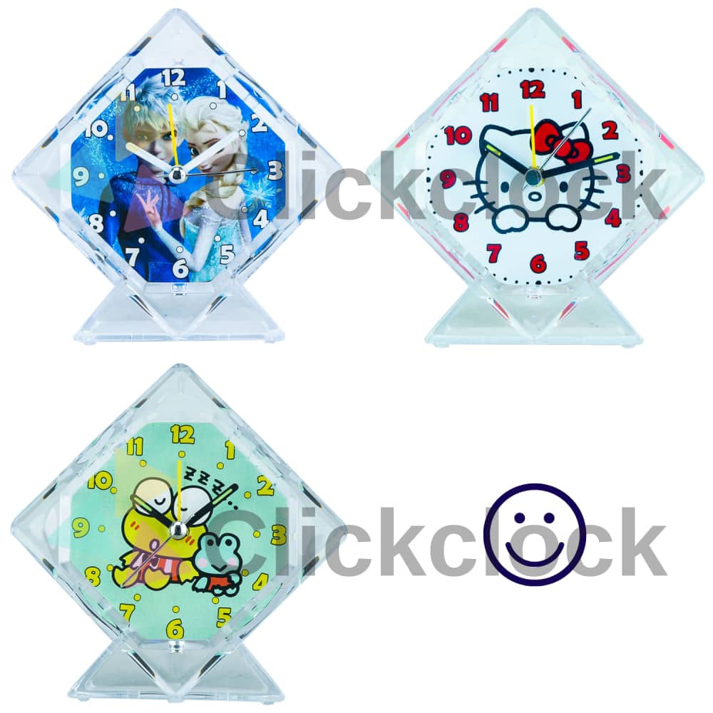 Jam Weker Quartz Jam Meja Keropi HelloKitty Frozen Kaiwa 8899 Kecil Unik Modern Step Movement