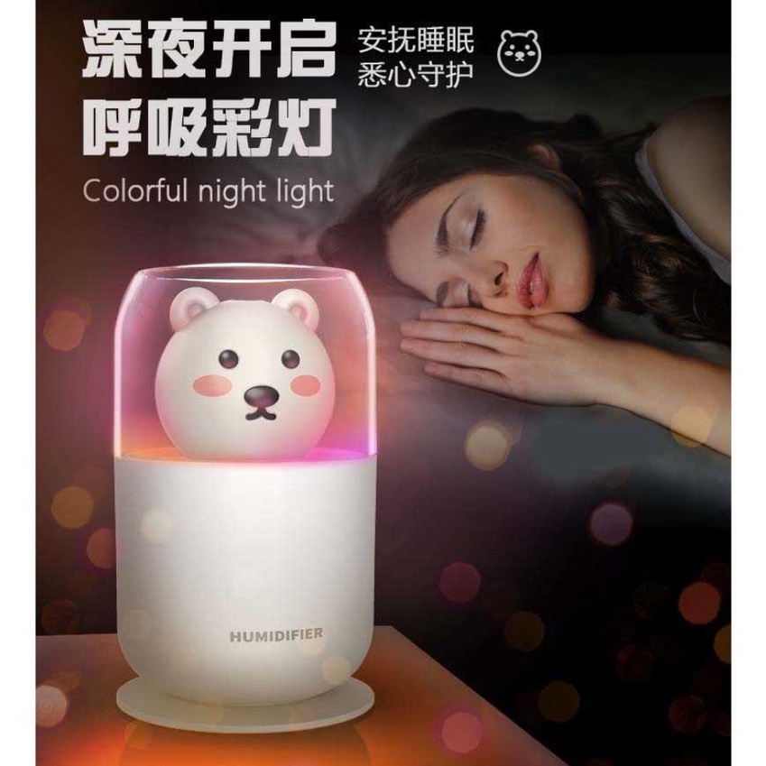 Y06 Humidifier Diffuser Aromaterapi Motif Beruang With LED Night 300ML