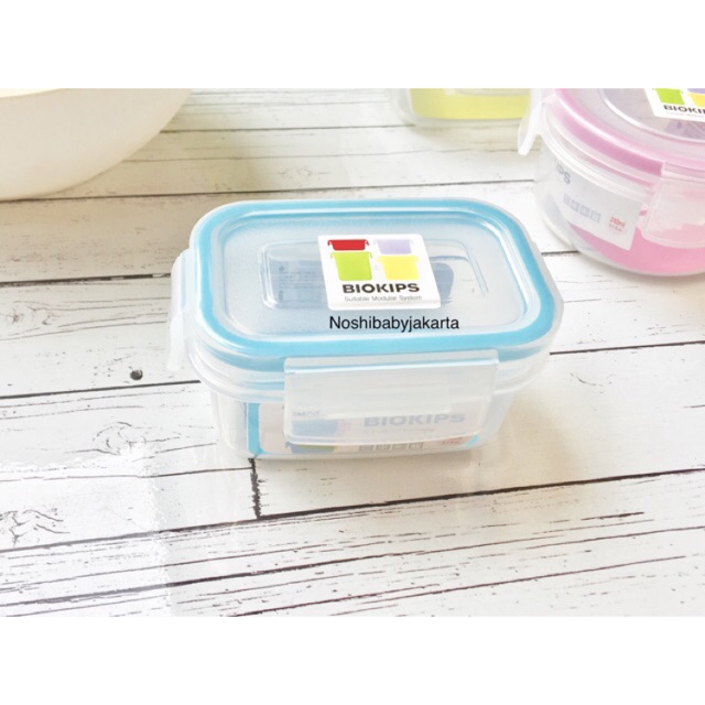 Komax biokips Food Container kotak BIRU 180 ml / WADAH MPASI