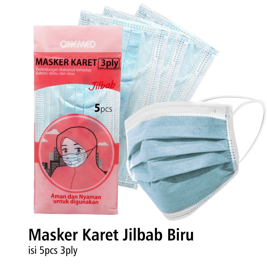 Masker Medis Jilbab 3ply isi 5pcs OneMed