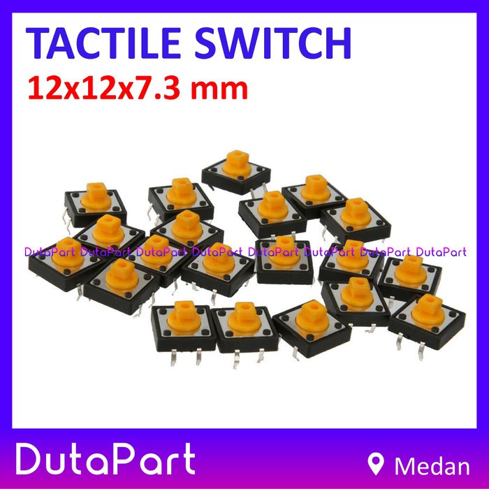 Tactile Switch Push Button 12x12x7.3 mm 12x12 FREE KEY CAP HIJAU