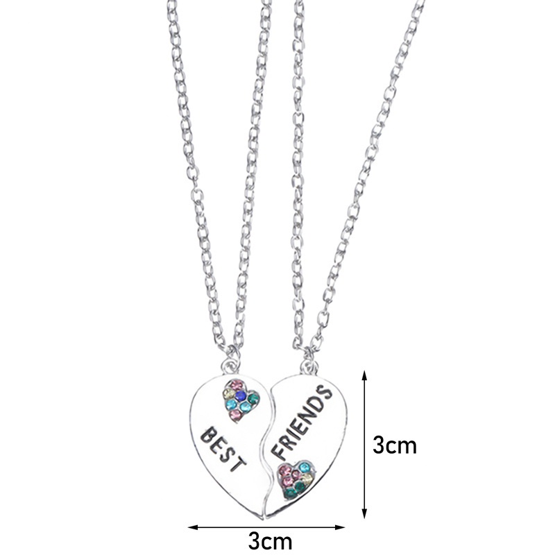 Fancyqube 1 Pasang Kalung Desain Ukiran Tulisan Best Friends Untuk Wanita