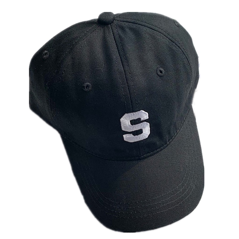 Soft Top S Letter Embroidery Baseball Cap Retro Casual Sun Protection Hip Hop