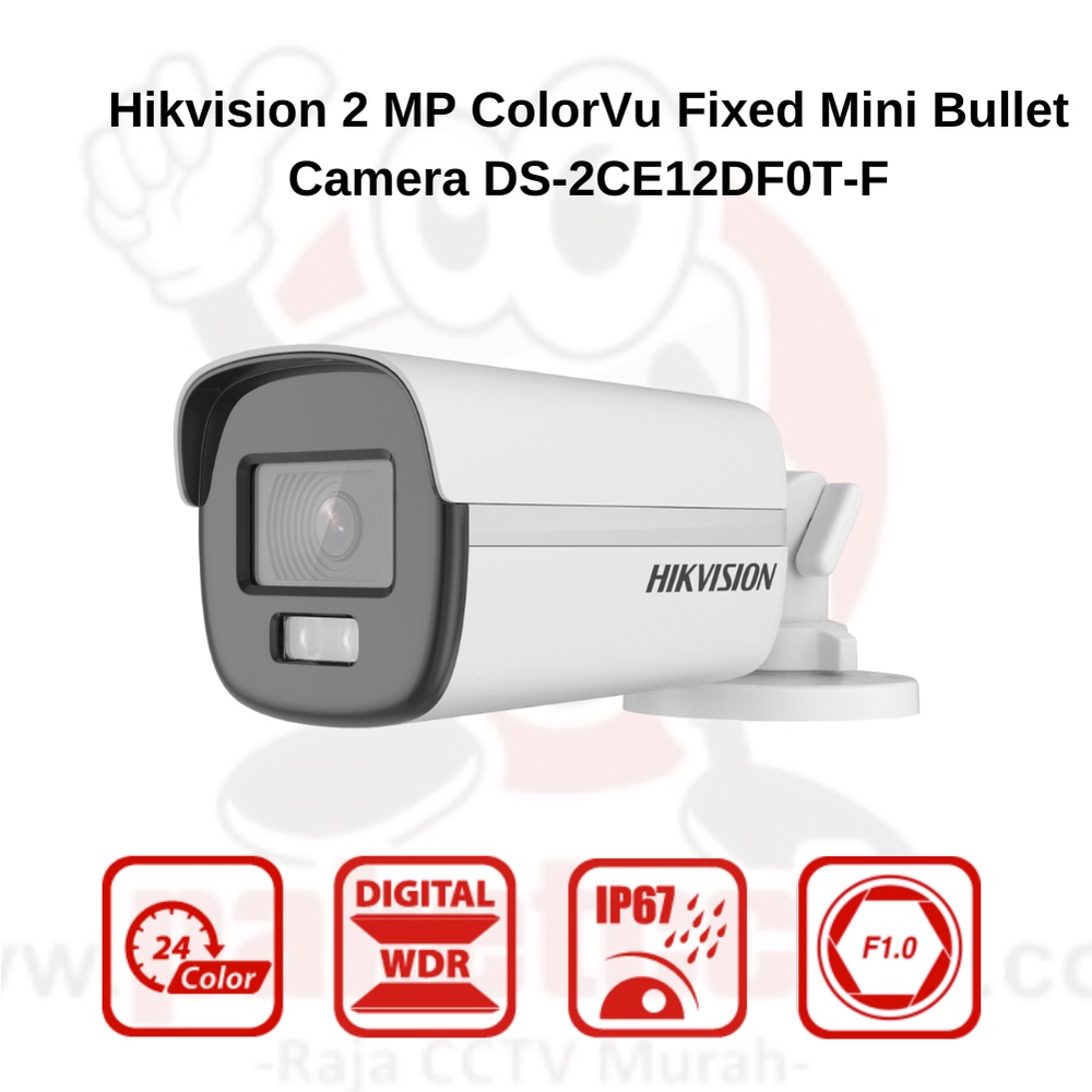 Jual Hikvision Kamera CCTV 2 MP ColorVu Fixed Mini Bullet Camera DS