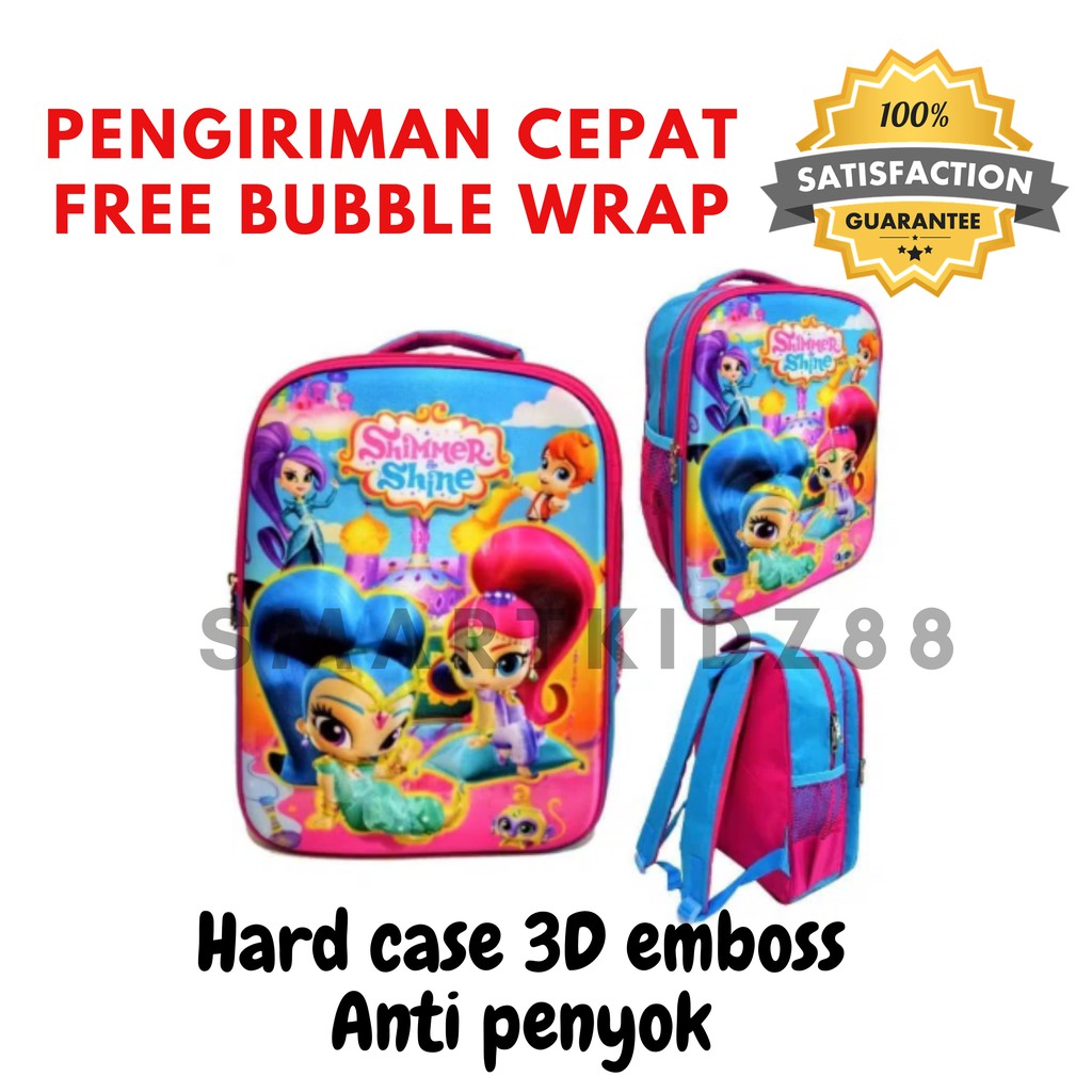 Karakter Shimmer and Shine Tas sekolah / Backpack anak SD Emboss 3D