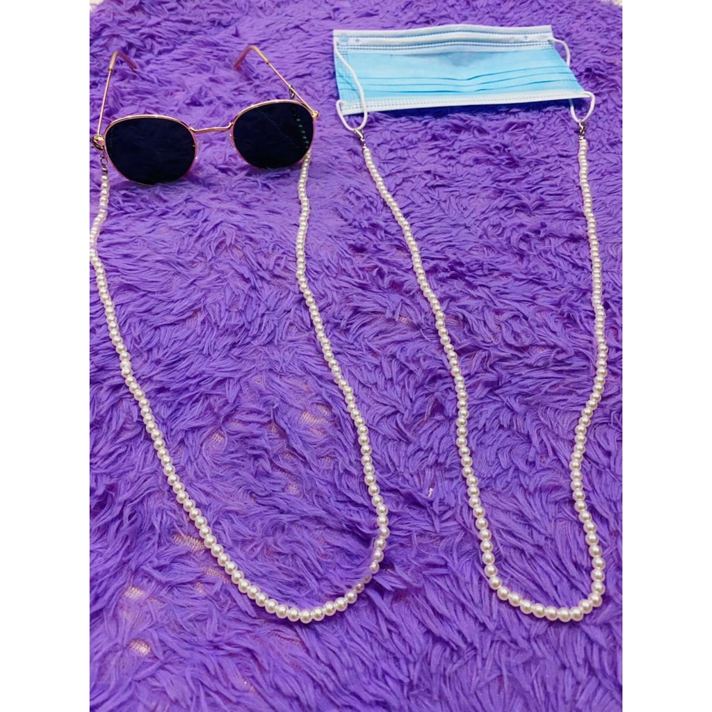 Strap KODE CY158 Masker/ Tali kacamata / kalung Mutiara / Tali Holder Masker Wajah Hias Mutiara