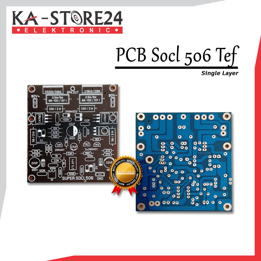 Jual PCB SOCL 506 Tef Singel layer Amp- Amplifier - Power Amplifier