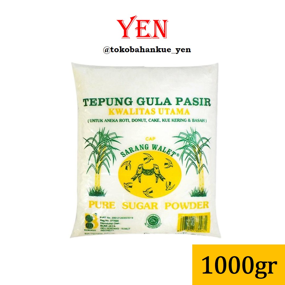 

Cap Sarang Burung Walet Tepung Gula Pasir / Pure Sugar Powder / Gula Halus 1000gr