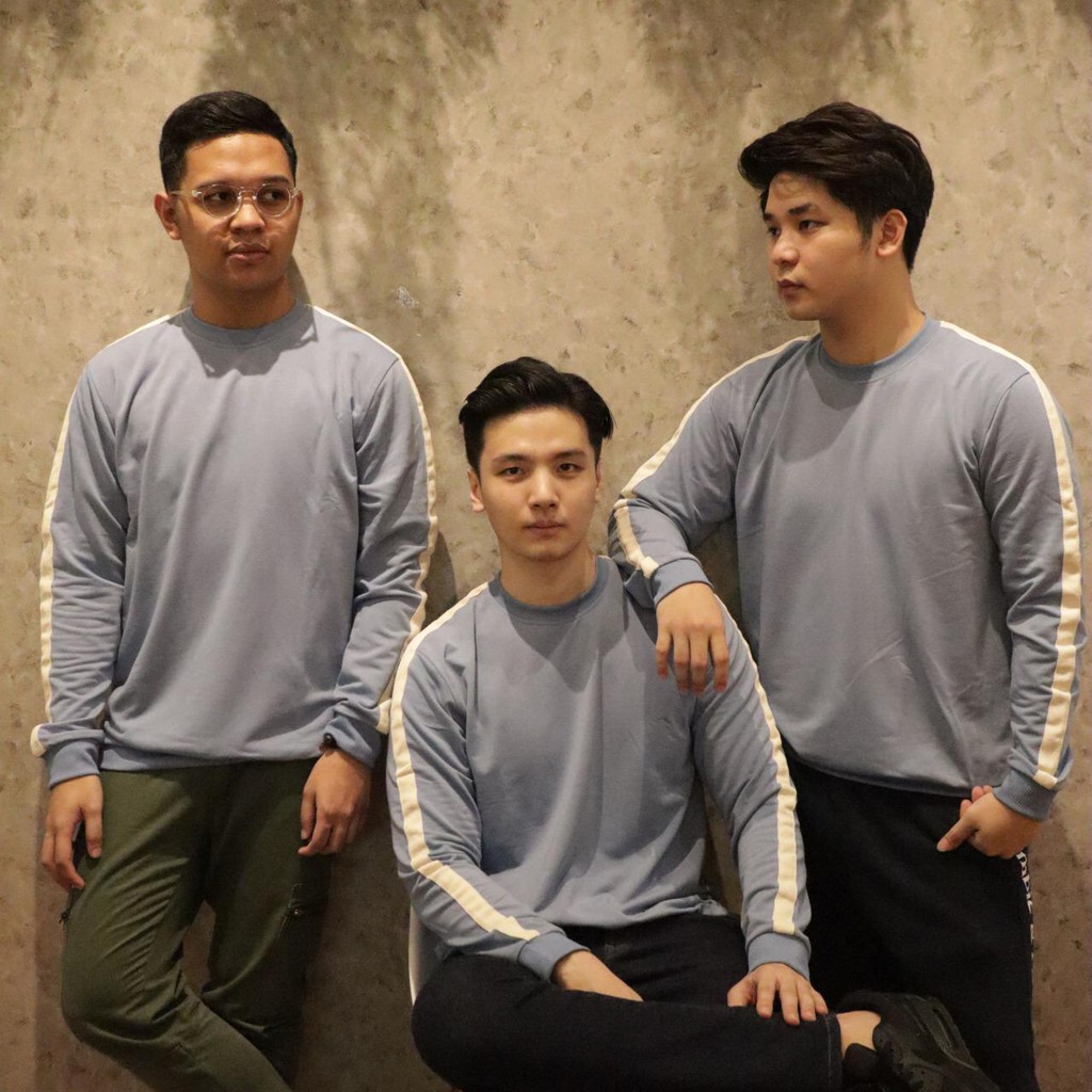 Exclusive Kaos Sweater Lengan Panjang Lincois in Dusty Blue