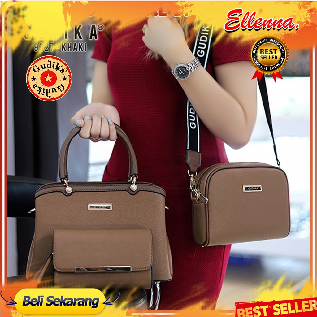 [ Bk.galery ] Tas Batam - Tas Wanita GUDIKA 9027 - Tas Set Dompet & Mini Bag 3in1 - Tas Selempang Ke