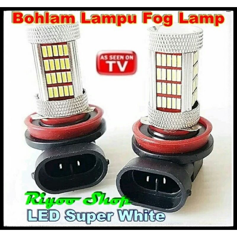 Bohlam Lampu Fog Lamp Putih H11 Daya 11 Watt LED H11 High Power Super White Cree 100 Titik Isi 2 Pcs