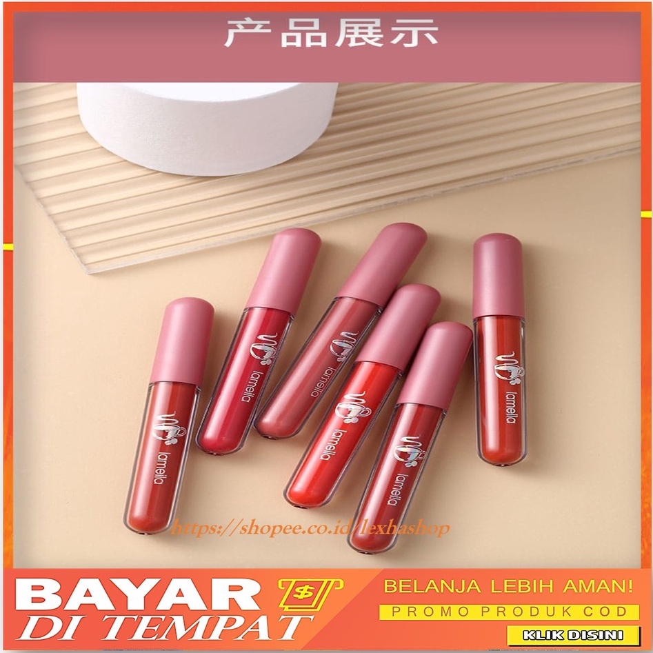 Lameila Lip Glaze Matte Lipstick Anti Air Lipstik Velvet Lip Gloss DJ 1041