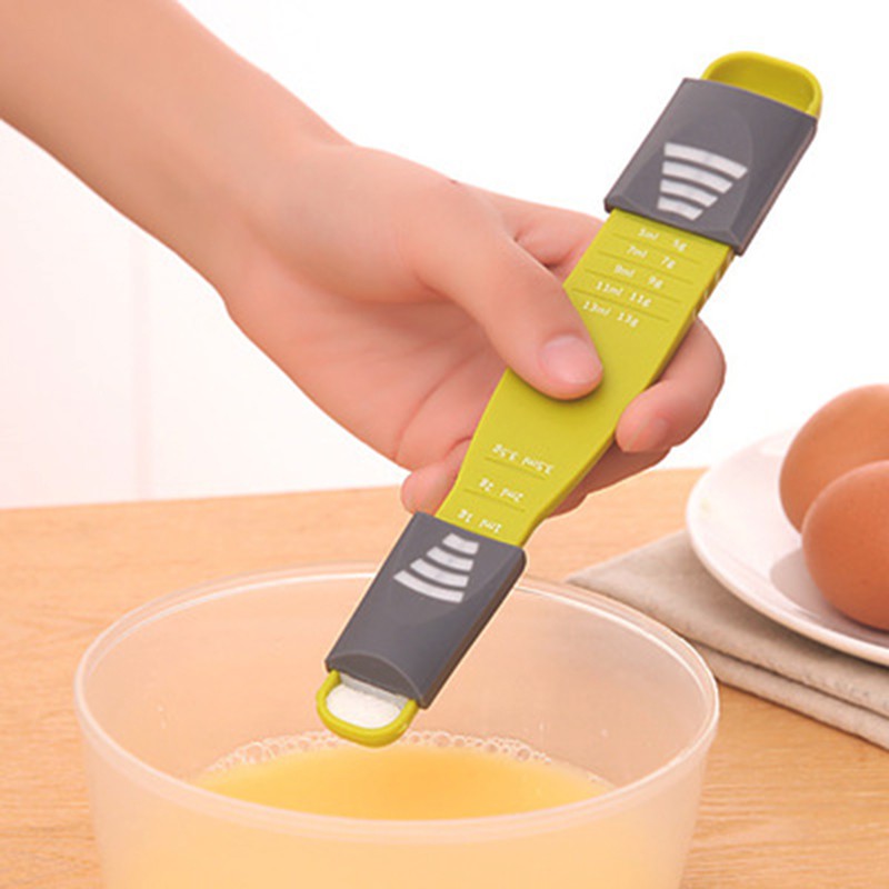 Sendok Takar Panjang Geser Sliding Measuring Spoon Sendok Ukur Sendok Takar Geser Sendok Geser