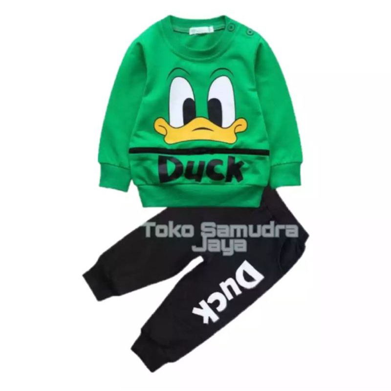 Pakaian anak laki laki motif duck baju anak laki laki motif kartun setelan anak 1-6 tahun