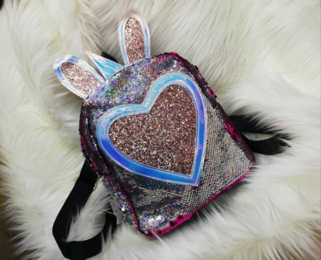 Tas ransel sequin love rabbit