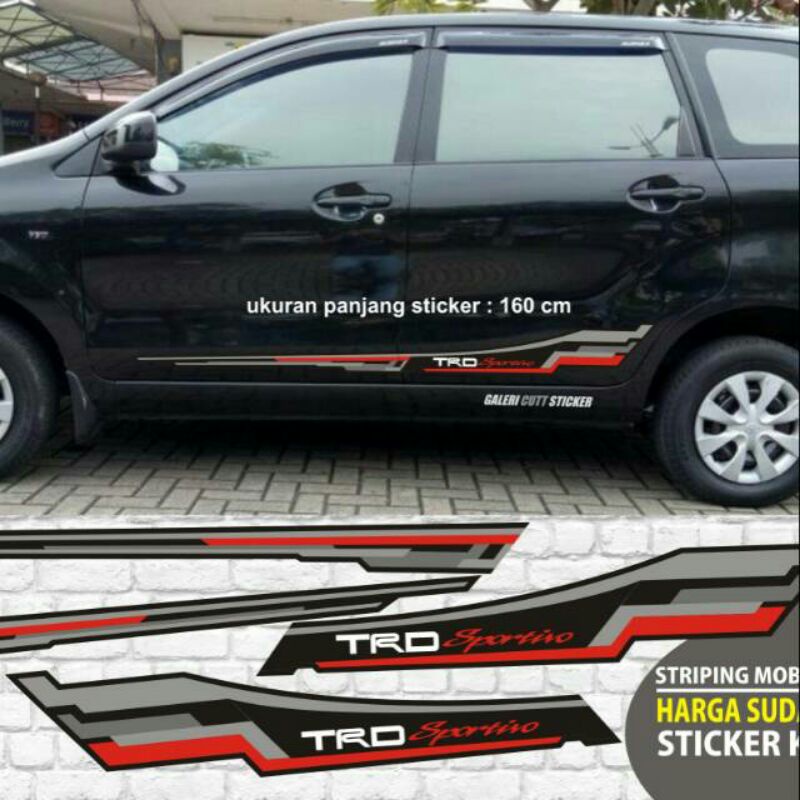 sticker / stiker Striping TRD Sportivo mobil avanza hitam