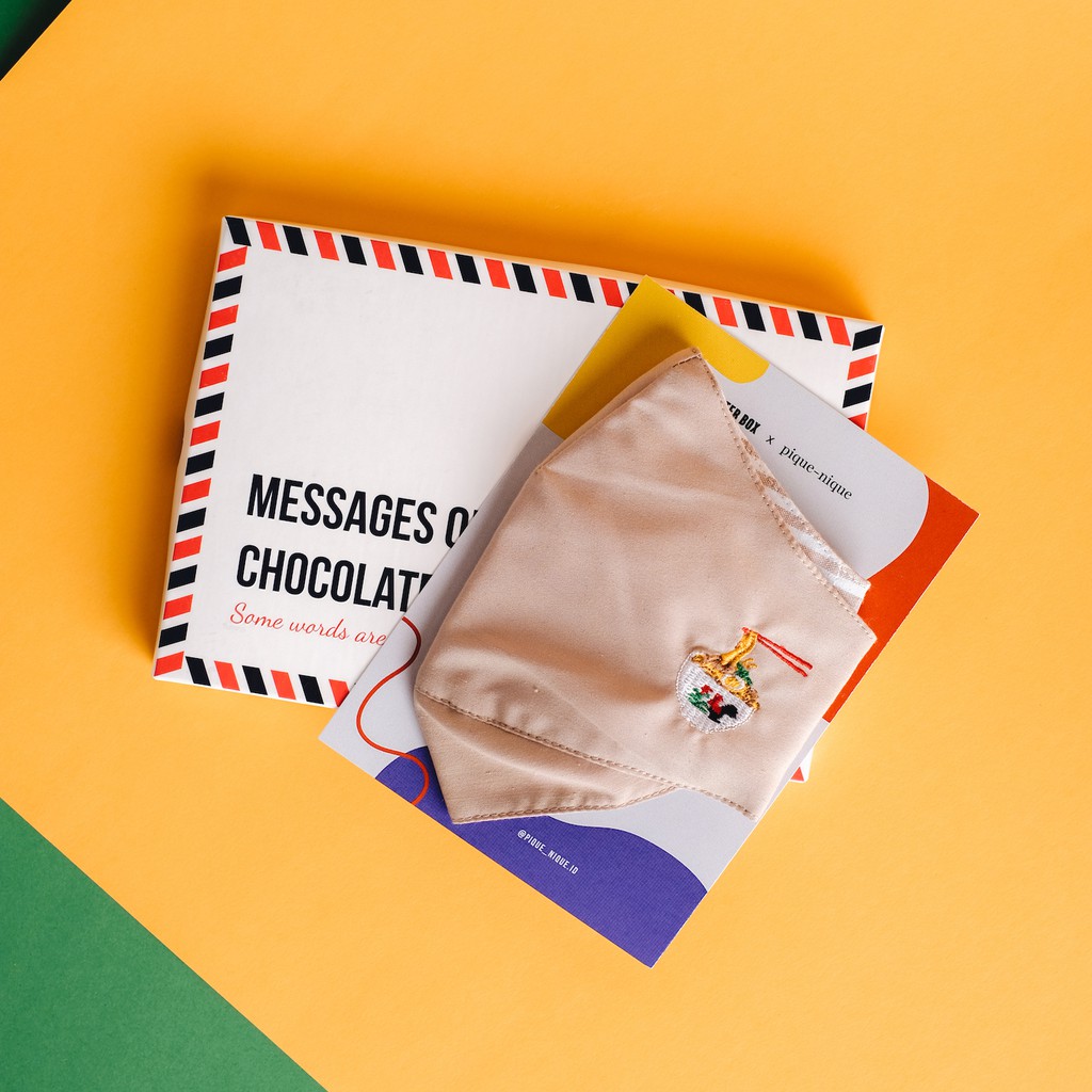 

Letter Box - Masker Kain katun 3ply ada Kantong Filter Bordir / Cotton Cloth Face Mask mie ayam