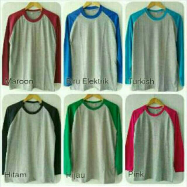 Kaos raglan panjang 4pcs||cewek cowok