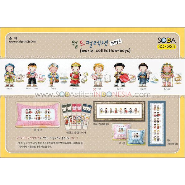 Paket DIY Craft Sulam Kristik Strimin Cross Stitch Sodastitch SO-G23 - World Collection Boys