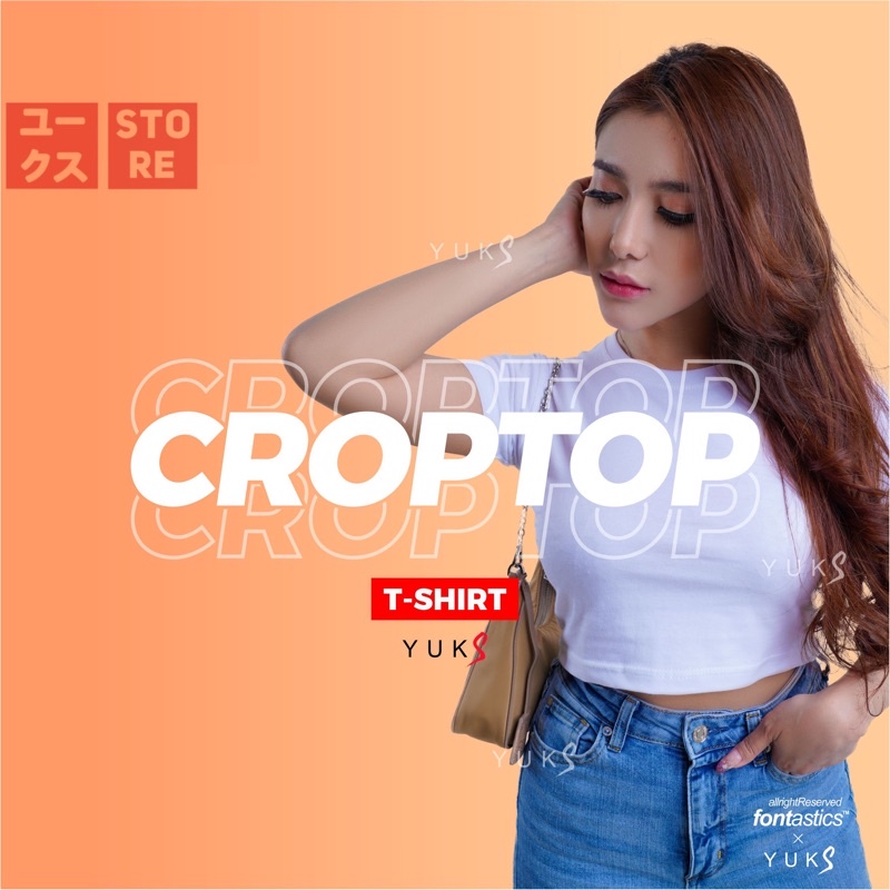 KAOS CROP TOP POLOS ATASAN TEBAL &amp; TIDAK NERAWANG TEE COTTON TSHIRT TOPS BAJU WANITA TEBAL CROPTOP