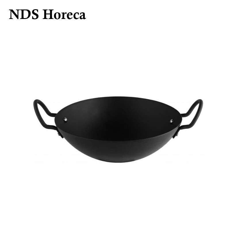 BIMA CHEFS Heavy Black Steel Chinese Wok D32 cm / Wajan