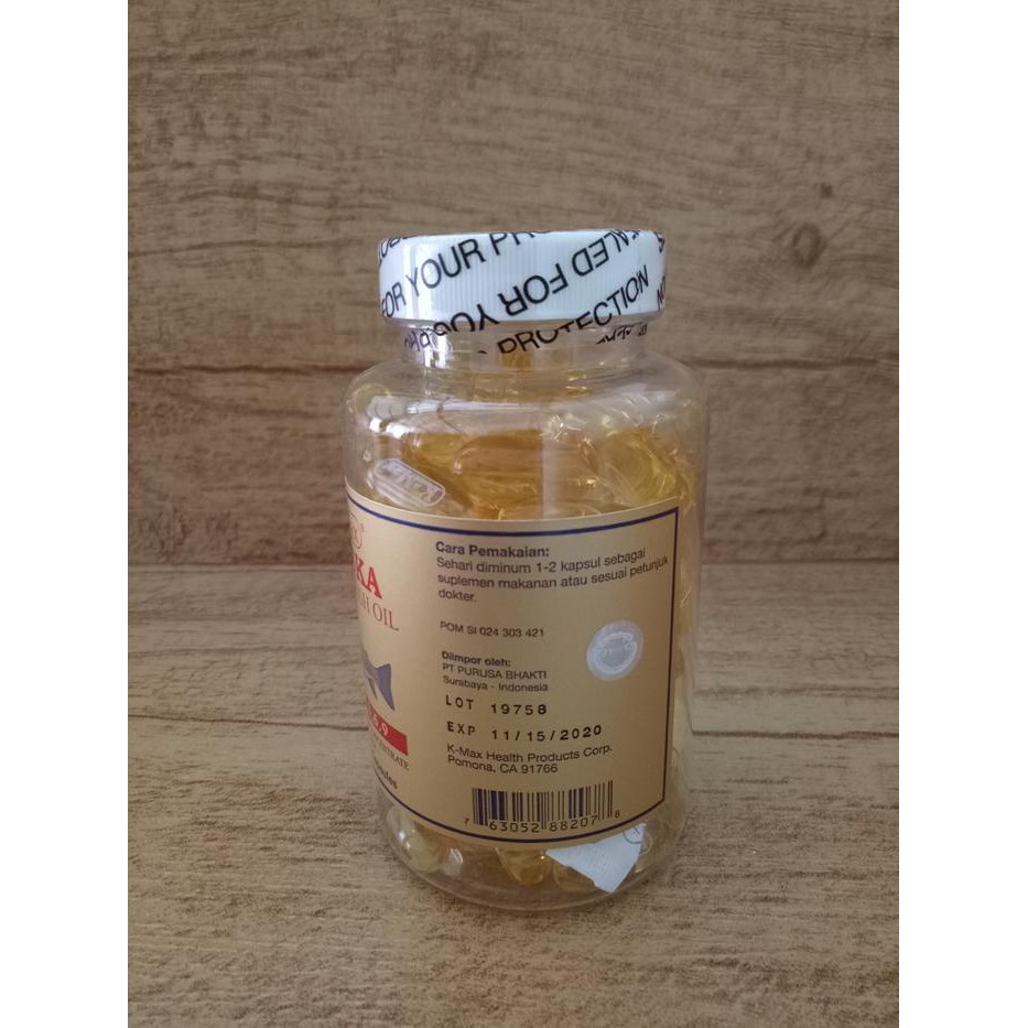 PUTIH - MINYAK IKAN LAUTAN DALAM ALASKA K-MAX OMEGA 3, 6, 9, VITAMIN E 