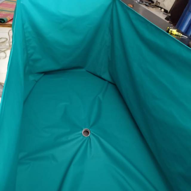 kolam terpal kotak 2x3x1 plus drainase  bahan semi karet orchid