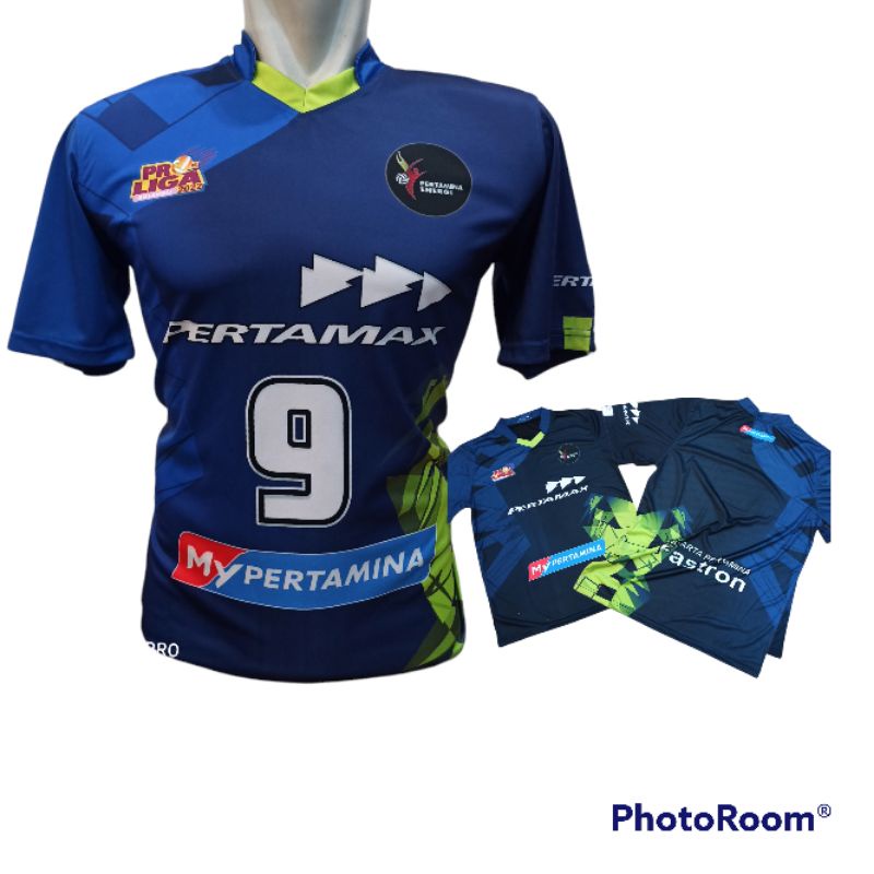 (BISA COD)PRTMX BIRU Jersey volly Proliga  / baju Proliga 2022 full printing berkualitas