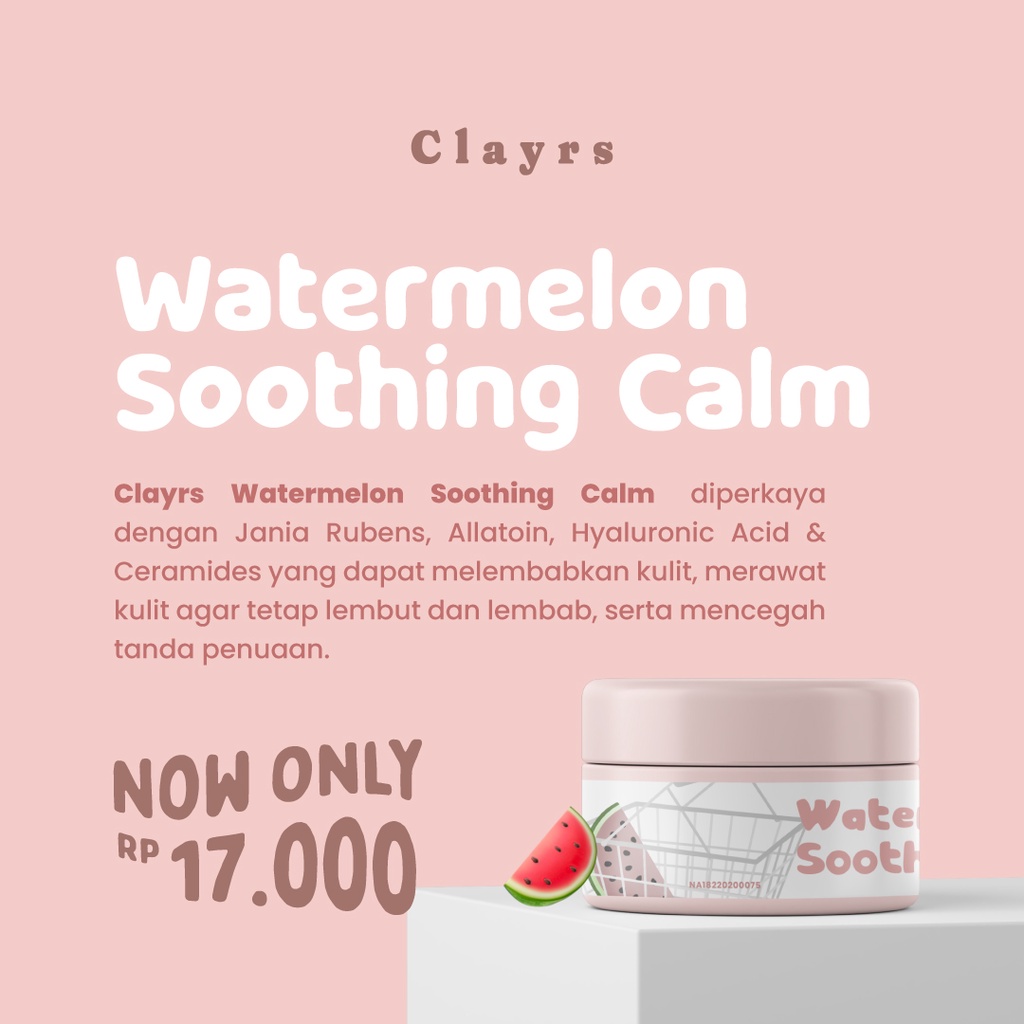 READY! SLEEPING MASK BY CLAYRS 10GRAM WATERMELON/MATCHA/PINEAPPLE SLEEPING MASK JELLY MASK BY CLARYS.ID MASKER WAJAH READY TO USE