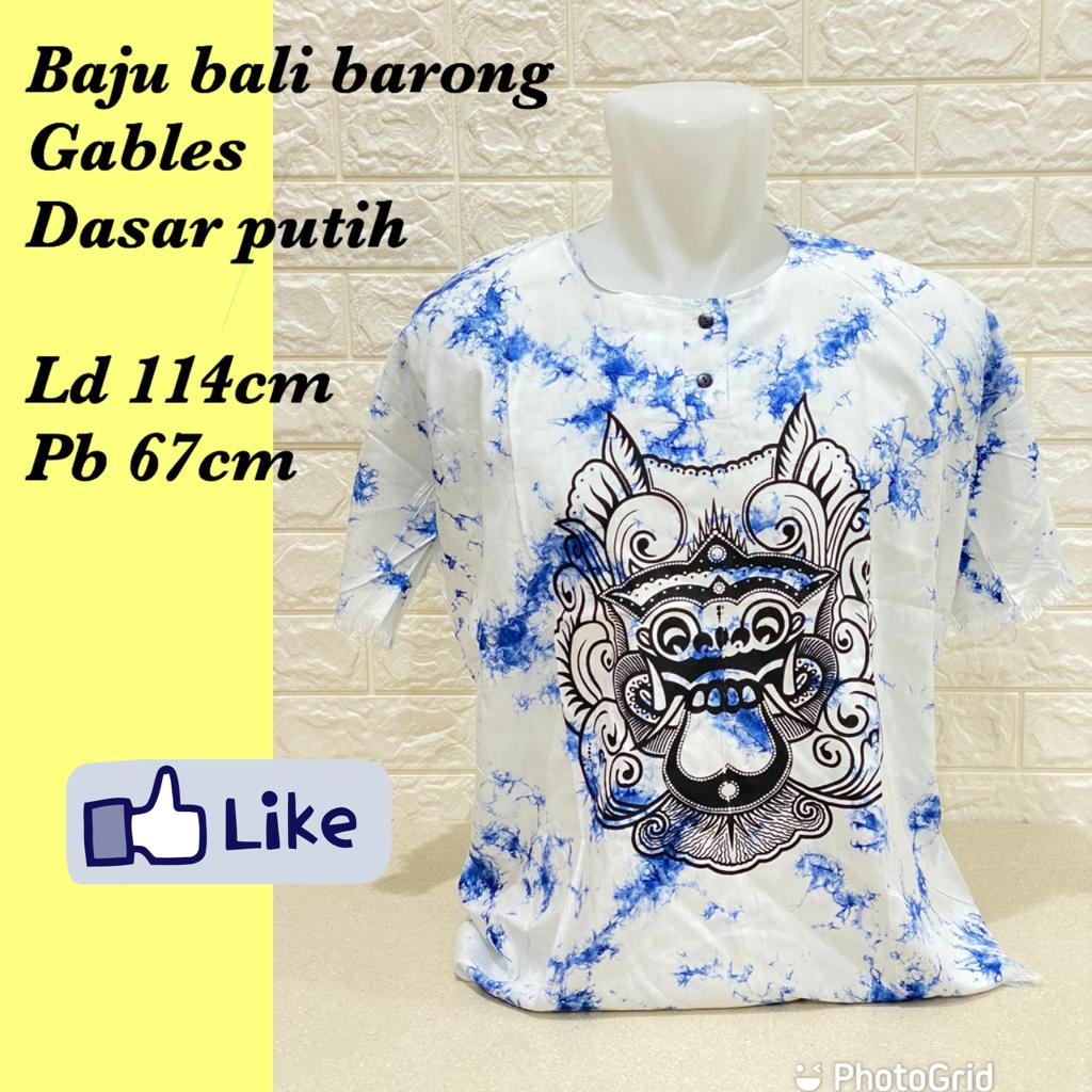 BAJU BALI BARONG ACAK DASAR PUTIH ALL SZ