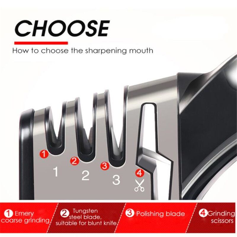 Alat Pengasah Pisau Four Head Alat Asah Pisau Dapur Pengasah Pisau Dapur Knife Sharpener Manual