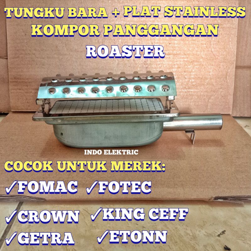 TUNGKU BARA + PLAT STAINLESS 1SET KOMPOR PANGGANGAN ROASTER PANGGANGAN