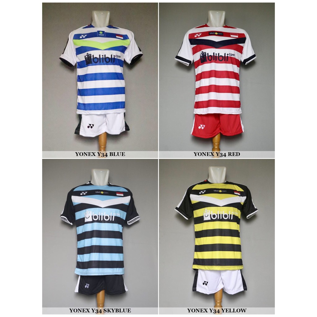 Baju Olahraga Kaos  Badminton  Setelan Bulutangkis Yonex Y34 