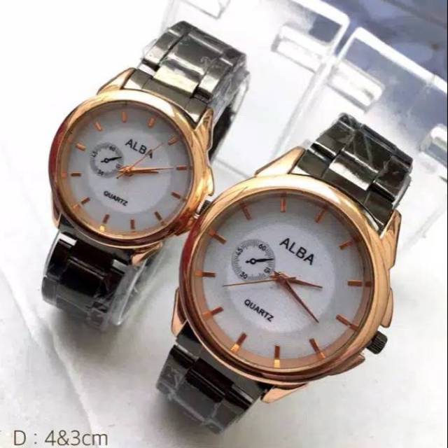 jam tangan couple alba sudah sepasang + BOX murah