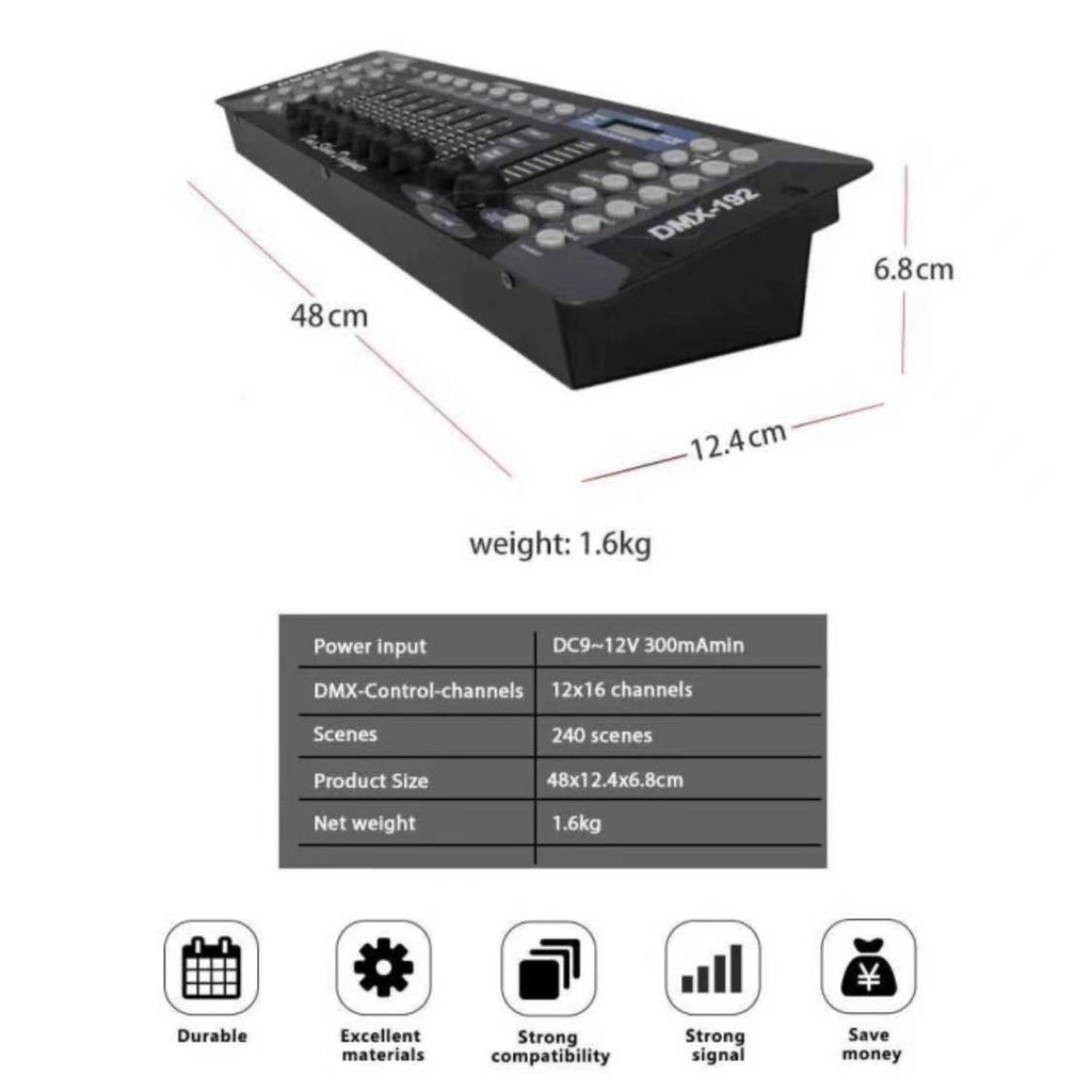 Mixer lighting DMX 512 redsun 192 controller Red Sun model terbaru
