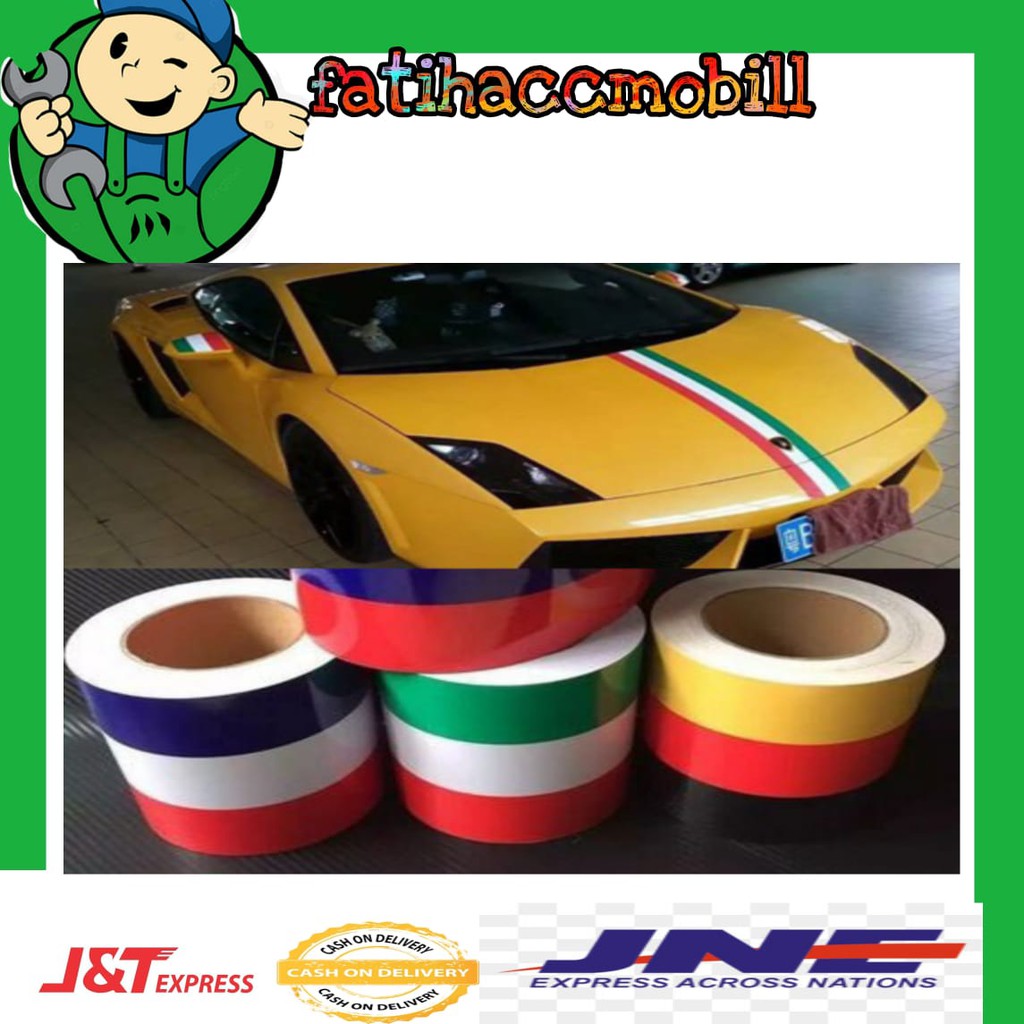 Jual Empelan Stiker Garis Warna Bendera German Itali Perancis Modifikasi Mobil Praktis Indonesia Shopee Indonesia