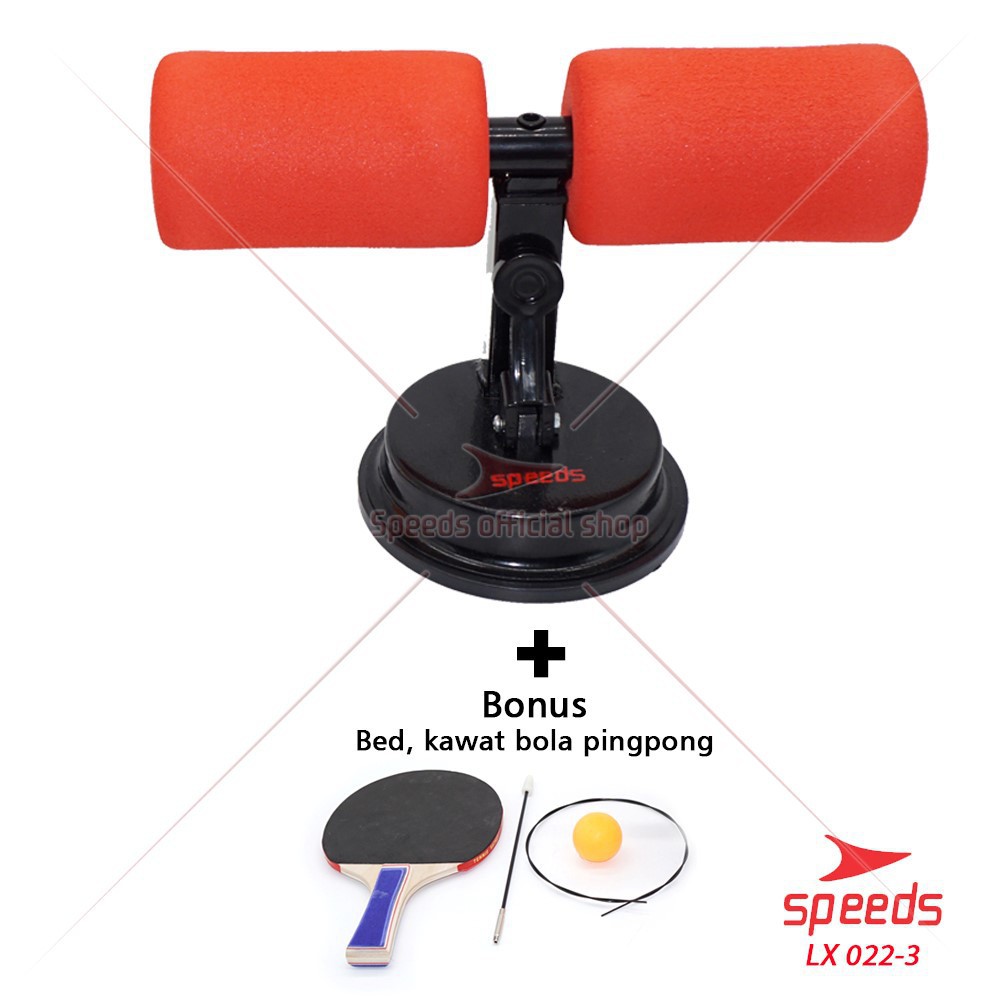 SPEEDS Alat Bantu Sit Up Bar Portable Penahan Kaki Double Holder Sit Up Stand Holder 022-4-MERAH+PINGPONG