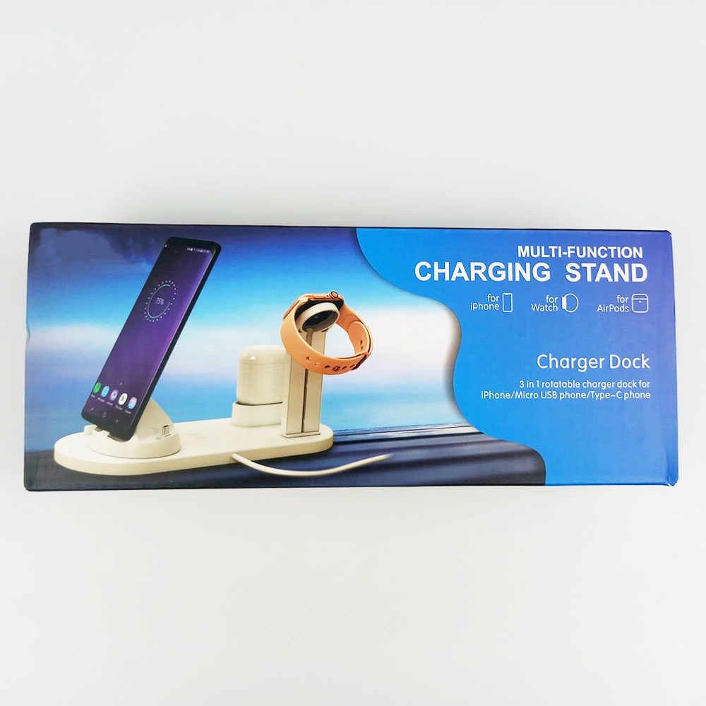 Wireless Charging Docking Station 3 in 1 for Smartphone - BXD-07A - White