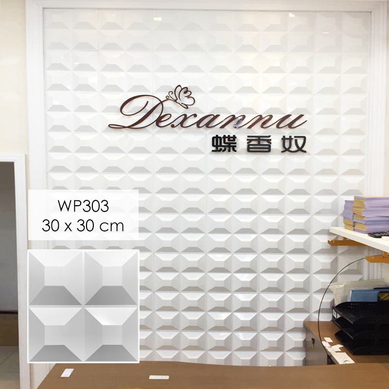 Wall Panel 3D Dinding Ornamen Bahan PVC Bisa Dibersihkan Motif Timbul MINIMAL ORDER 6 PCS-WP303 30x30cm