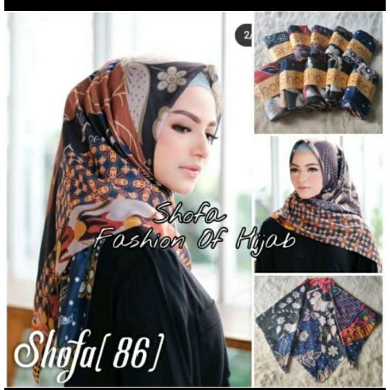 Jilbab segi empat voal motif