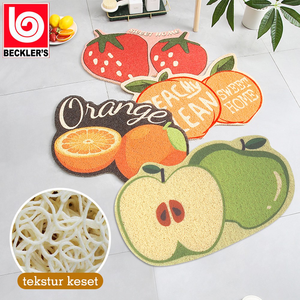 Keset Mie Bihun / Keset Dapur Motif Buah Bahan PVC ANTISLIP UK 40X60CM