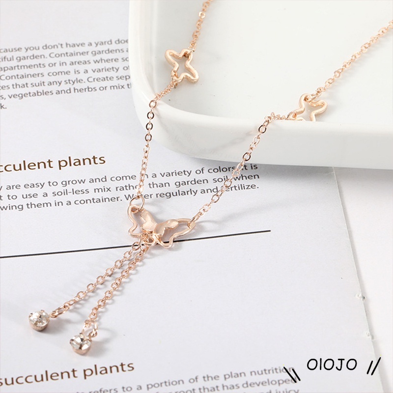 Fashion Gelang Kaki Dan Tangan Rantai Alloy Ala Korea Dengan Liontin Butterfly Kupu-kupu - ol-1