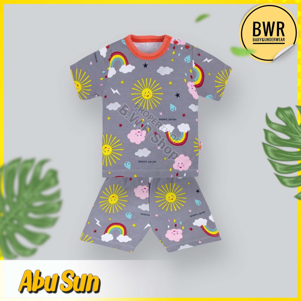 Setelan PENDEK Velvet Junior THE SUN / Piyama Anak Unisex Oblong Celana Pendek | Bwr IX