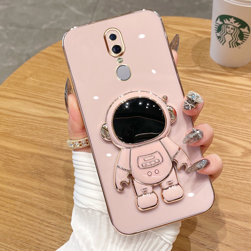 Casing Hp OPPO F11 A9 F11 PRO F9 F9 PRO A59 F1S Warna Permen Astronot Stand Deluxe Kamera Case